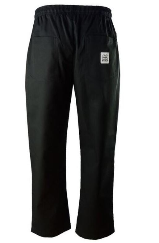 Trousers, Chef, Black, Large, Poly/Cotton Blend 1 - 1 EACH 502936