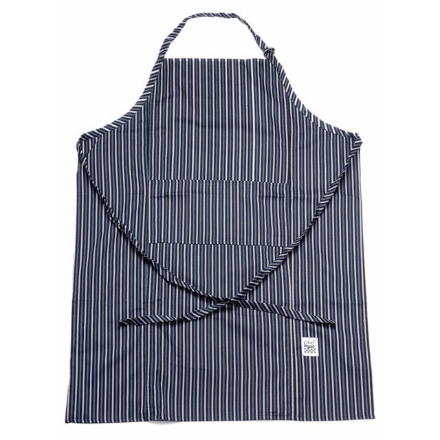 Apron, Bib, Premium, Black & White Pinstripe, One Size, Poly/Cotton Blend 1 - 1 EACH 503017