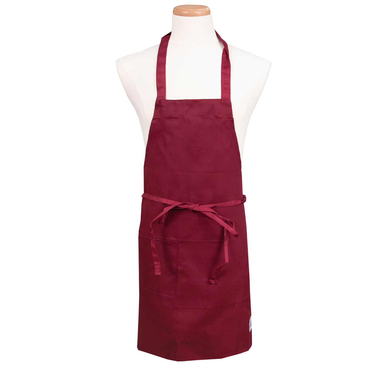 Apron, Bib, Full Length, Burgundy, One Size, Poly/Cotton Blend 1 - 1 EACH 503480