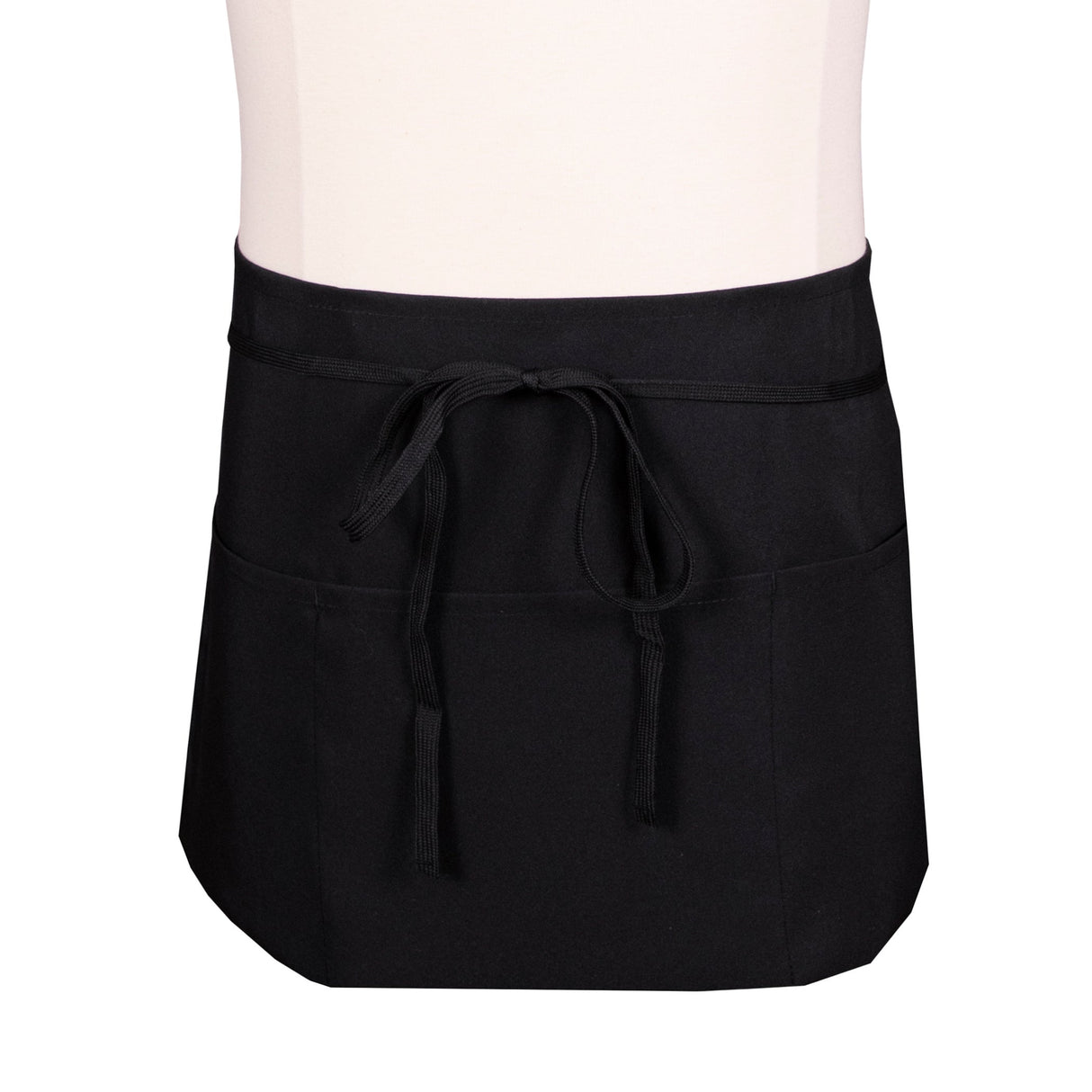 Apron, Waist, Black, One Size, Poly/Cotton Blend, with 3 Pockets 1 - 1 EACH 506574