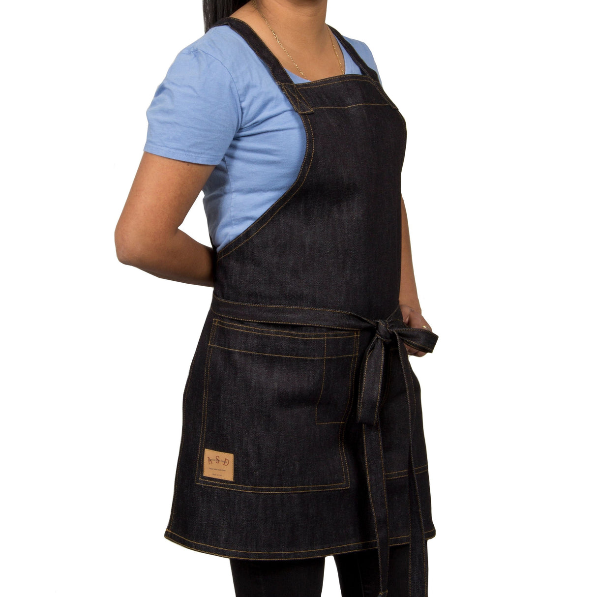 Aprons, Bib, Cross-Back, Stripe Denim 1 - 6 COUNT 507852