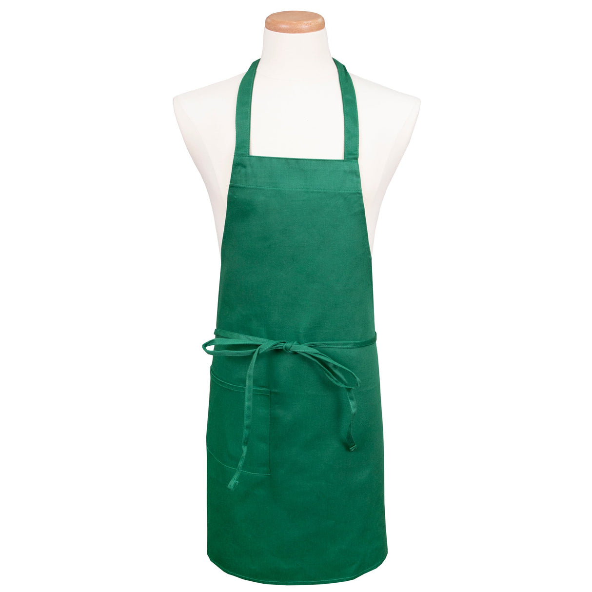 Apron, Bib, Full Length, Kelly Green, One Size, Poly/Cotton Blend 1 - 1 EACH 503500