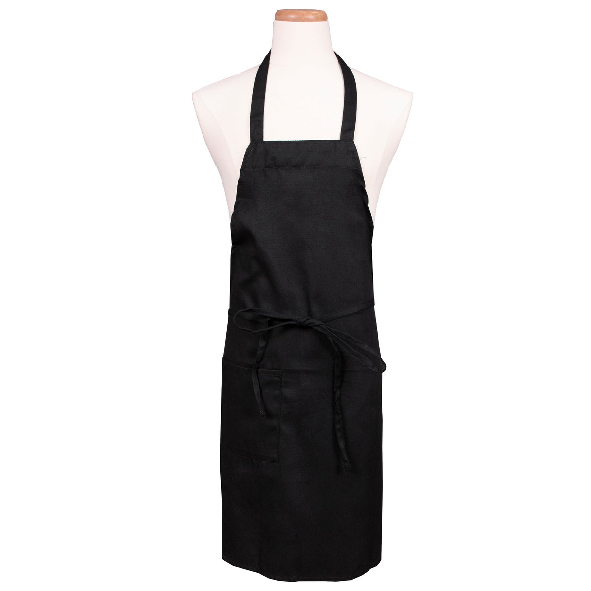 Apron, Bib, Full Length, Black, One Size, Poly/Cotton Blend 1 - 1 EACH 503490