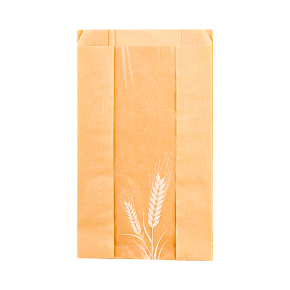 Bags, Bread, 6 x 2.75 x 10 Inch, Paper, Brown with Wheat Pattern 1 - 100 COUNT 267967