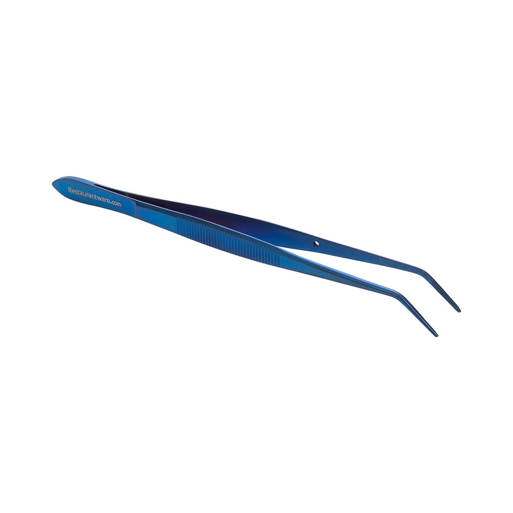 Tweezers, Slant Nose, 6.3 Inch, Titanium Blue Stainless Steel, 6.3 Linear Inch 1 - 1 EACH 287276