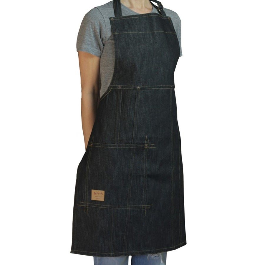 Apron, Butcher, Blue Vintage Draper, 36 x 27 Inch, Cotton Denim, with Extra Long Ties & 3 Pockets 1 - 1 EACH 229394