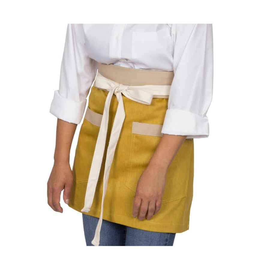 Apron, Bistro, Mustard Cafe, 20 x 28 Inch, Cotton Twill, with Extra Long Ties & 2 Large Pockets 1 - 1 EACH 229382