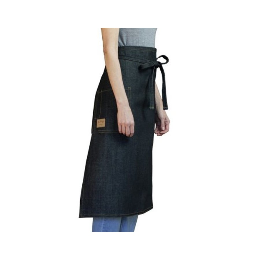 Apron, Bistro, Blue Vintage Draper, 29 x 31.5 Inches, Cotton Denim, with Extra Long Ties & 2 Oversized Pockets 1 - 1 EACH 229416