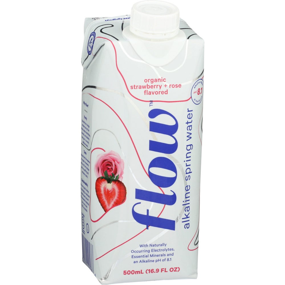 Water, Alkaline Spring, Strawberry & Rose Flavored, 8.1pH, Boxed 12 - 16.9 FLUID