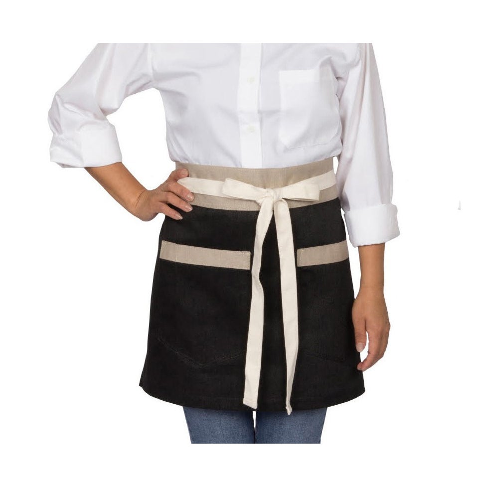 Apron, Bistro, Black Cafe, 20 x 28 Inch, Cotton Twill, with Extra Long Ties & 2 Large Pockets 1 - 1 EACH 229384