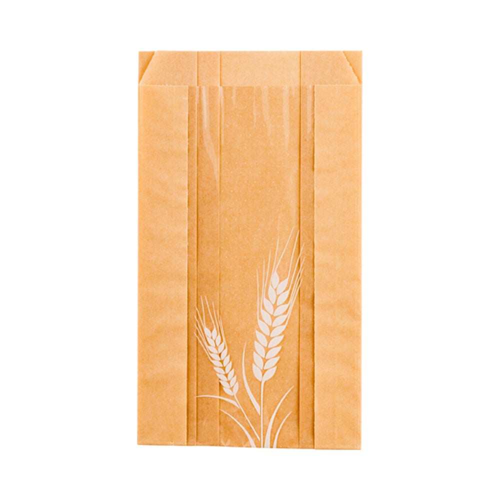 Bags, Bread, 4.75 x 2.75 x 8.5 Inch, Paper, Brown with Wheat Pattern 1 - 100 COUNT 267966