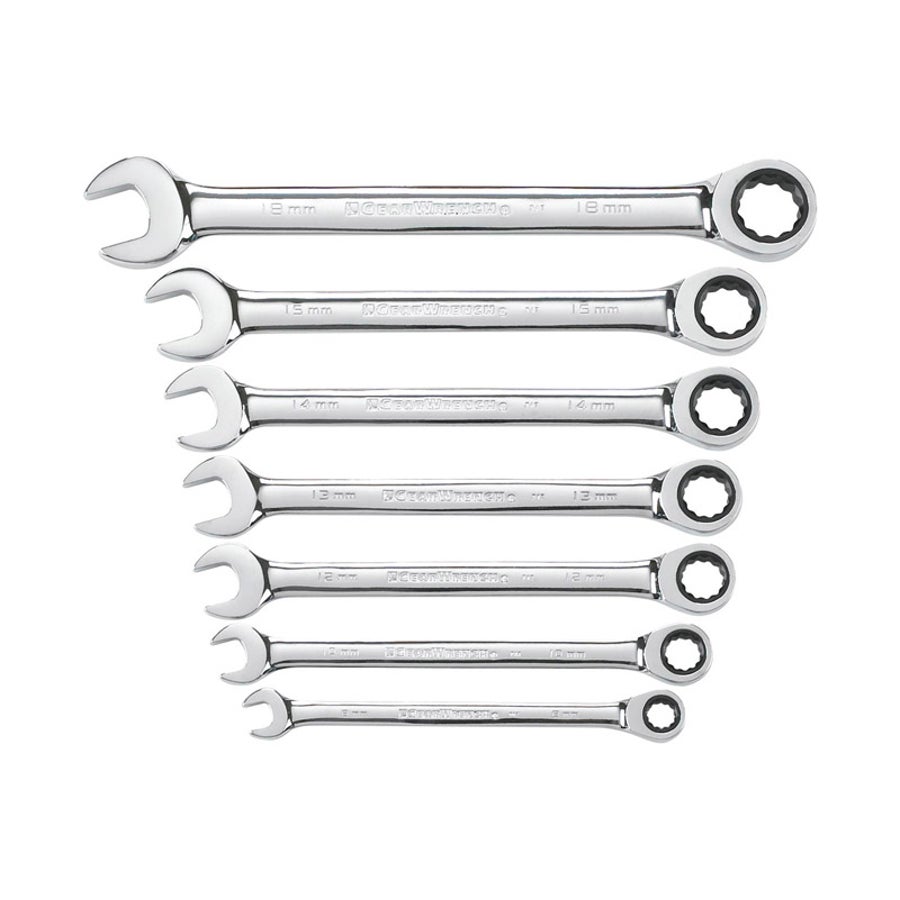 Wrench Set, Ratcheting Combination, Metric, 7-Piece, Alloy Steel 1 - 7 PIECE 702318