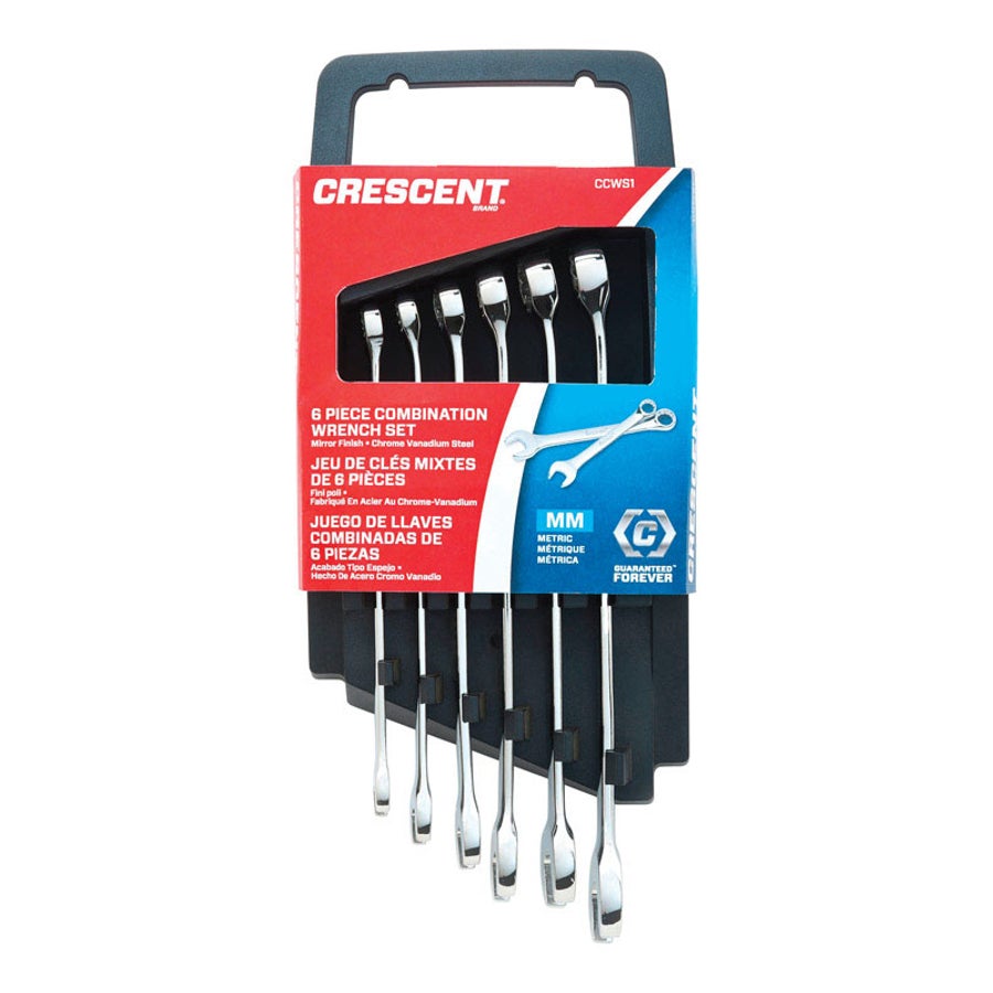 Wrenches, Combination, Metric, 6-Piece, Chrome 1 - 6 PIECE