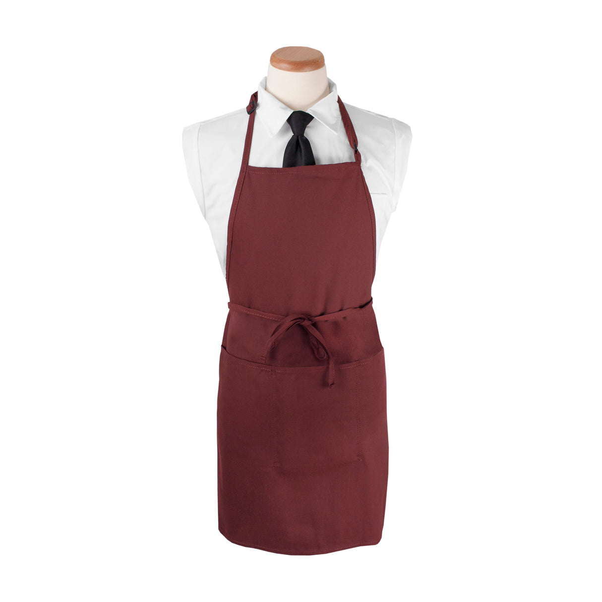 Apron, Bib, 3-Pockets, Burgundy, 26 x 31 Inch 1 - 1 EACH 799599