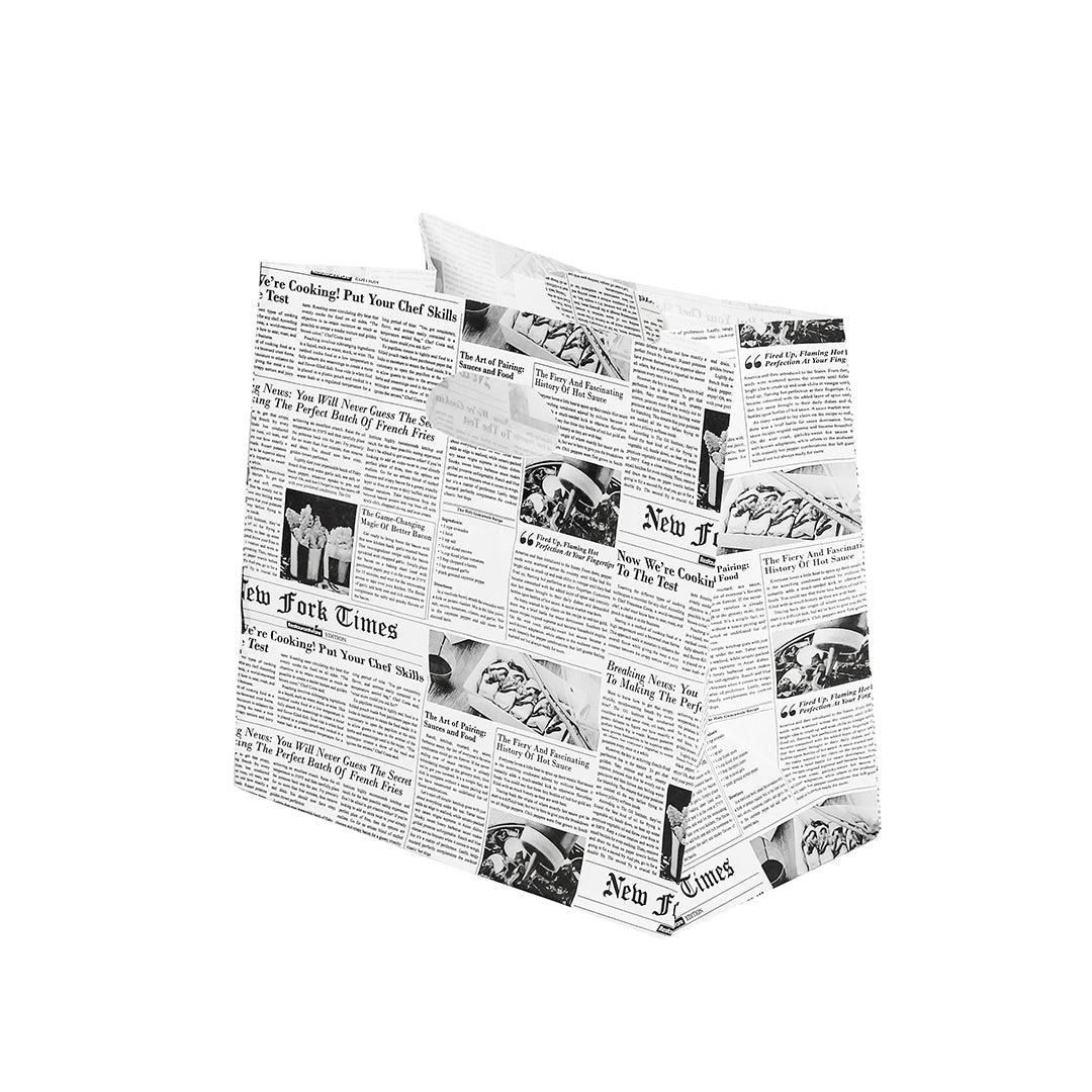 Bags, 11 x 7 x 11 Inch, Paper, Newsprint, with Handle 1 - 100 COUNT 856349