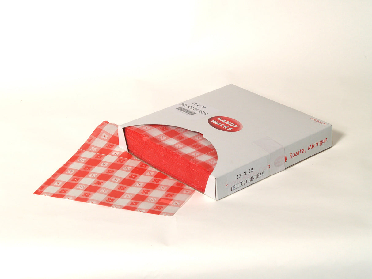 Wraps, Deli, 12 x 12 Inch, Red Gingham 6 - 1000 COUNT