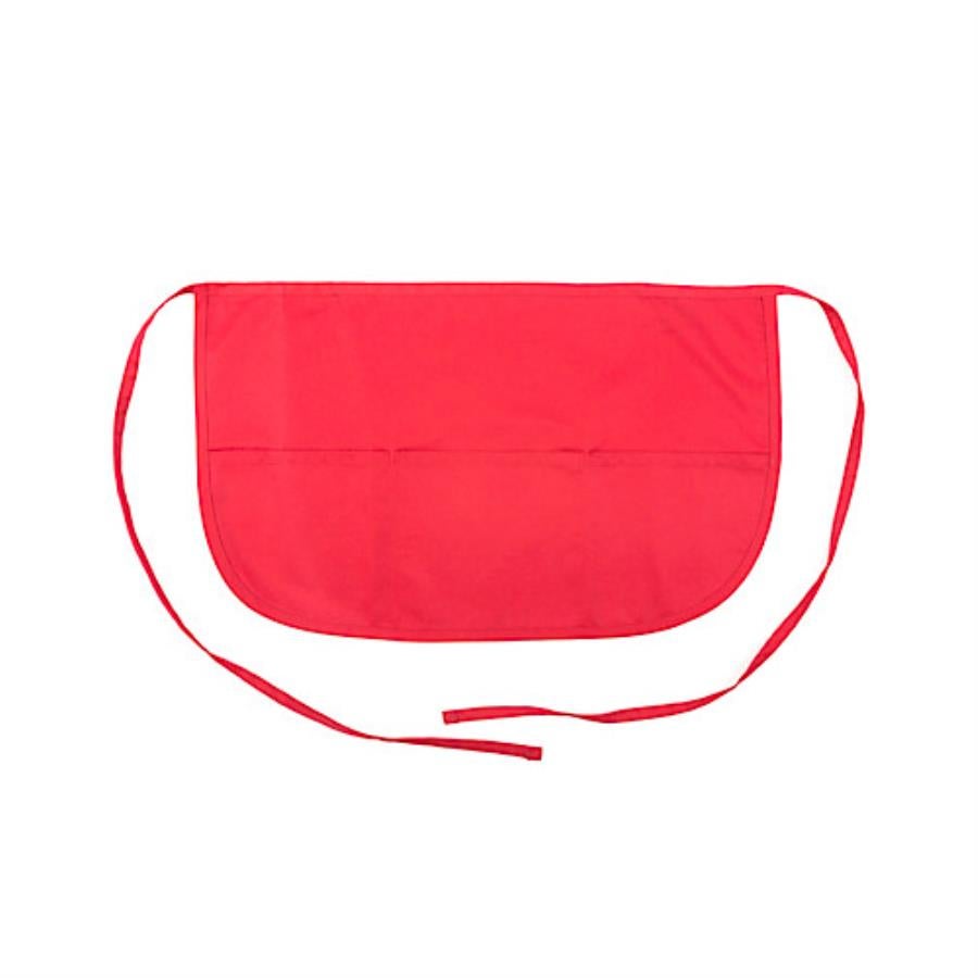 Apron, Waist, 3-Pocket, Red, 13 x 22 Inch, Rounded 1 - 1 EACH 798458