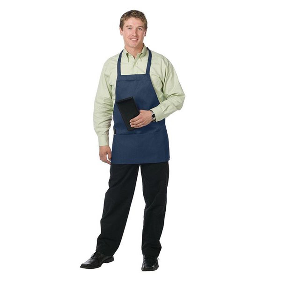 Apron, Bib, 3-Pocket, Navy, 28 x 27 Inch, Poly/Cotton Blend, Adujustable Neckband 1 - 1 EACH 506754