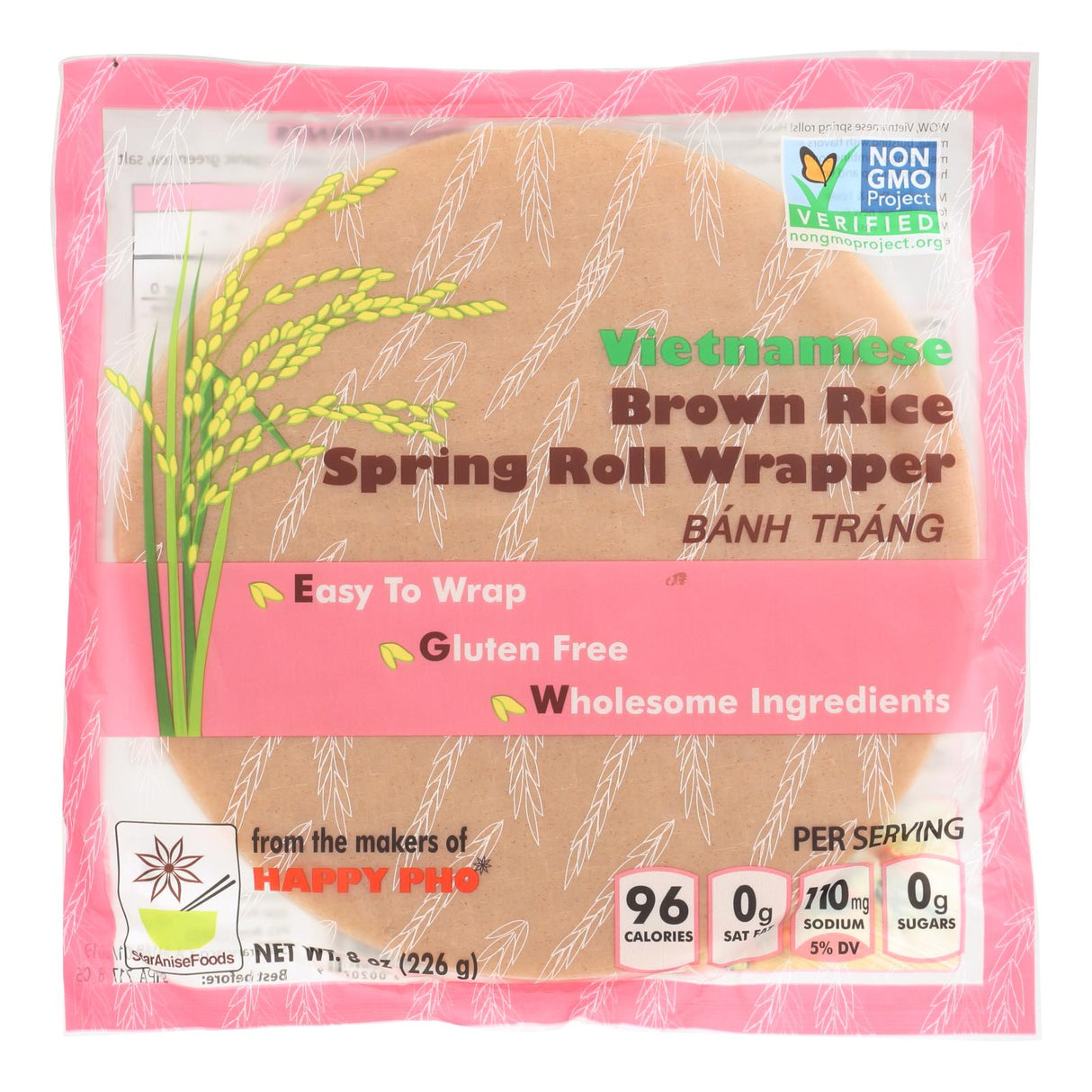 Wrappers, Spring Roll, Brown Rice, Shelf-Stable 6 - 8 OUNCE 875797