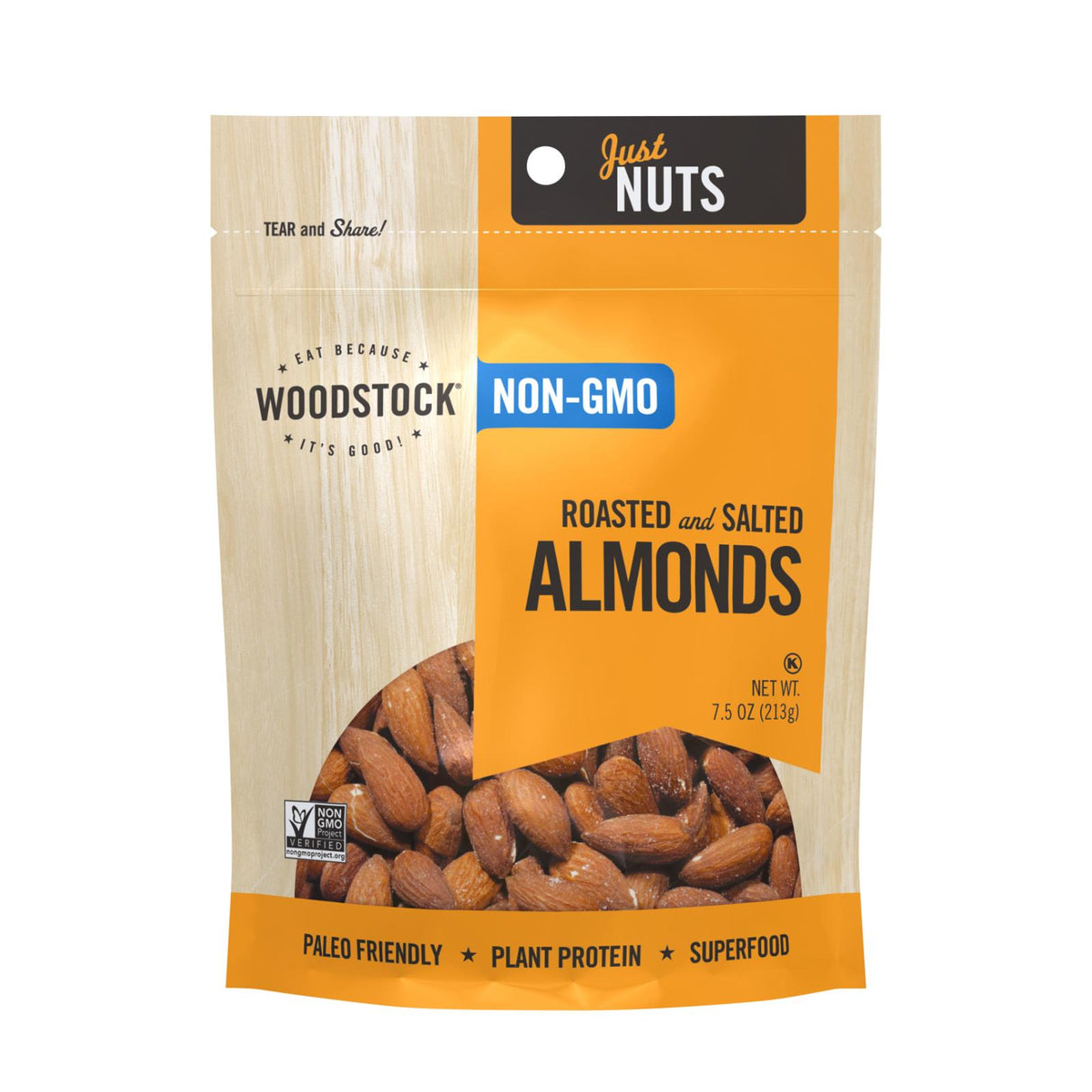 Almonds, Whole, Roasted & Salted 8 - 7.5 OUNCE 102936