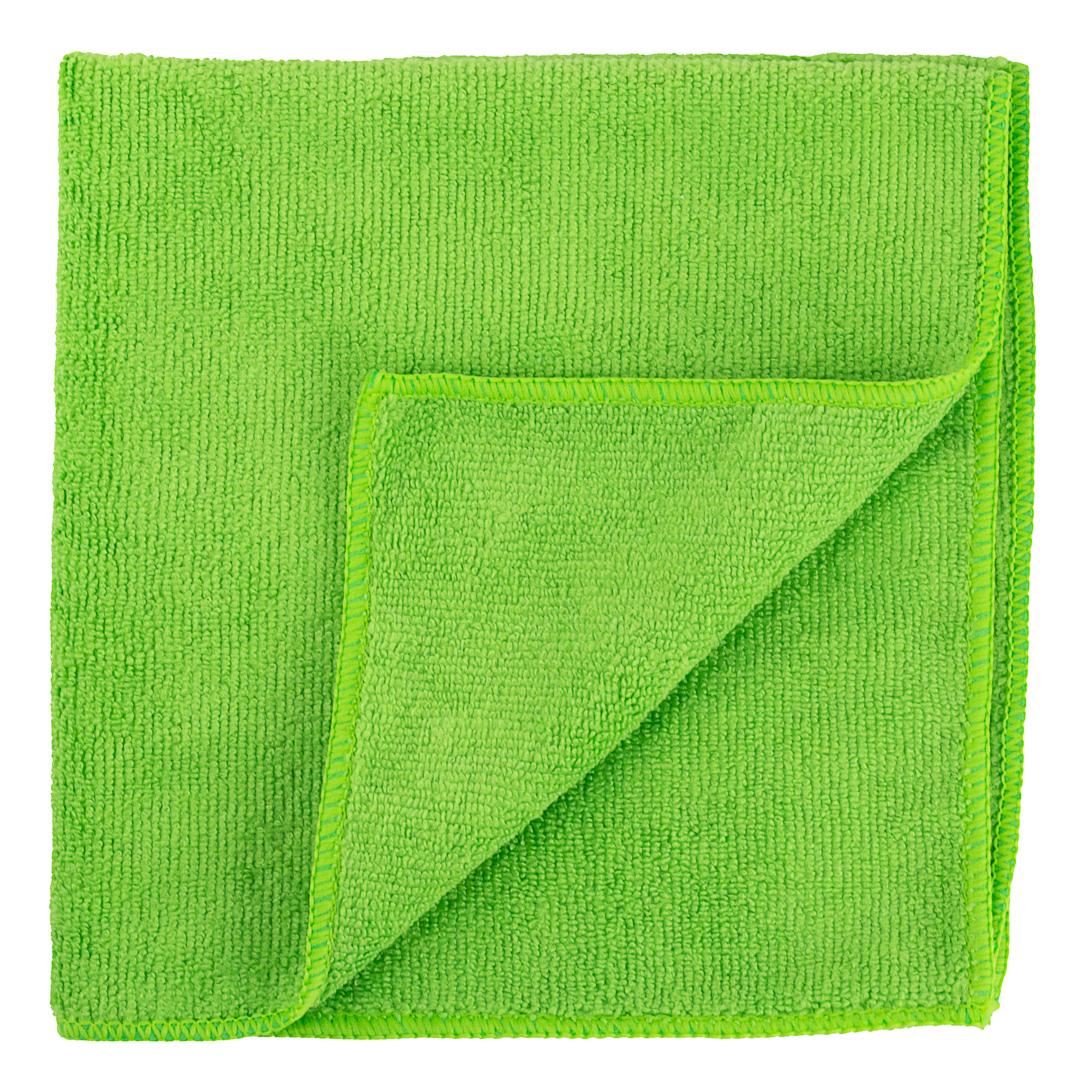 Wipers, Microfiber, Green, 16 x 16 Inch 1 - 10 COUNT