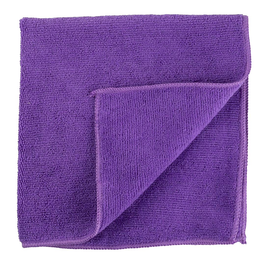 Wipers, Microfiber, Purple, 16 x 16 Inch 1 - 10 COUNT 175318