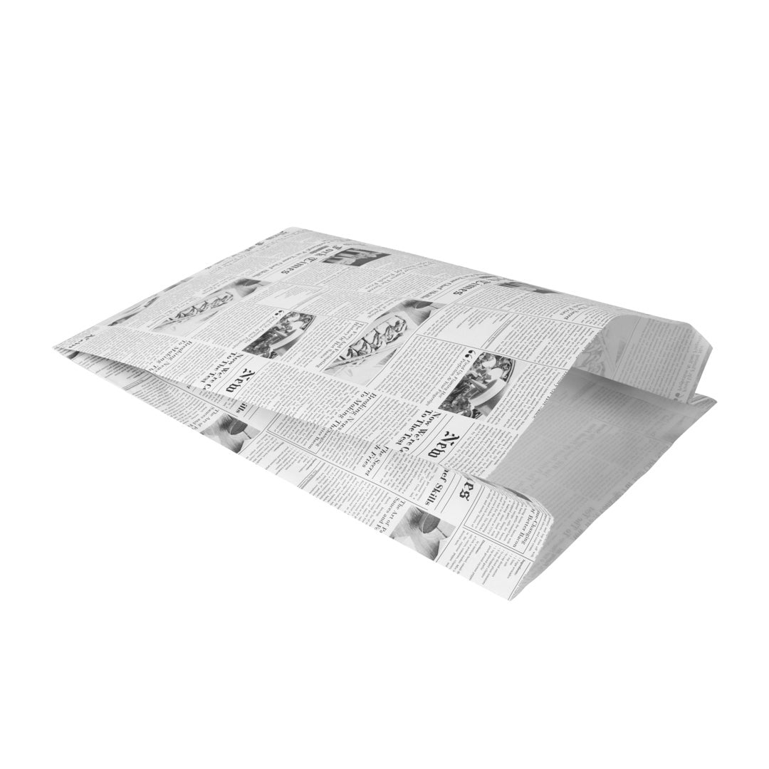 Bags, French Fry, 7 x 11 Inch, Paper, White, Newsprint 1 - 100 COUNT 253675