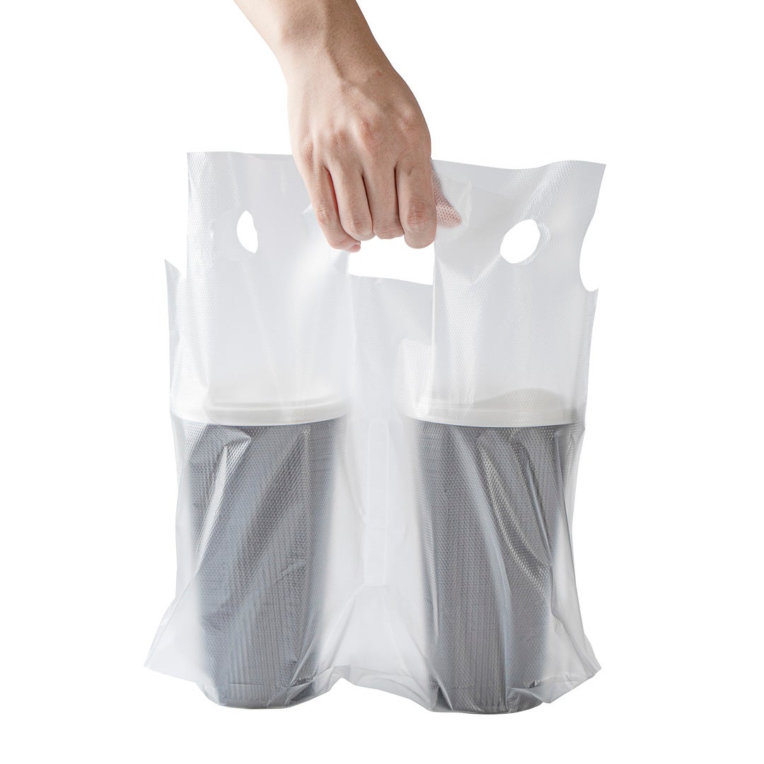 Bags, Beverage Carrier, 2 Cup 12.5 x 3.25 x 11 Inch, Plastic, Clear 1 - 100 COUNT 253516