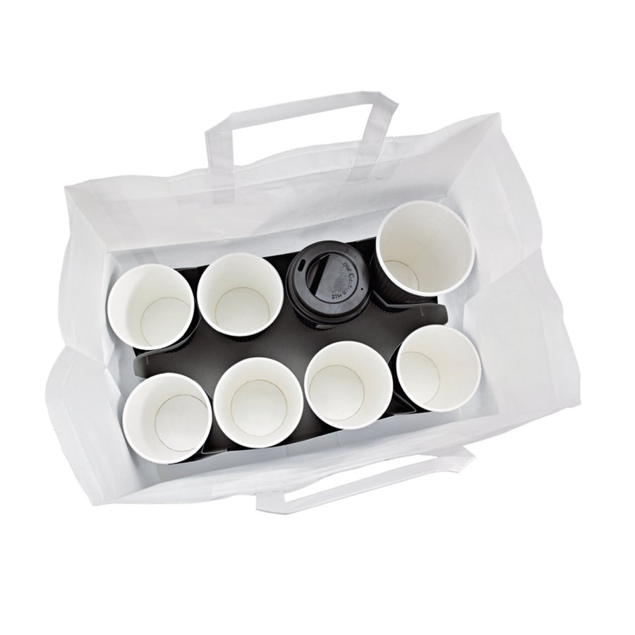 Bags, 9.45 x 8.66 x 12.6 Inch, Paper, White, with Handles 1 - 250 COUNT 311701