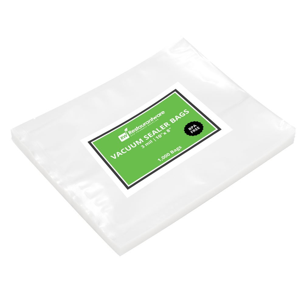 Bags, 10 x 8 Inch, Plastic, Clear, 3 Mil, for Vacuum Sealer System 1 - 1000 COUNT 366154