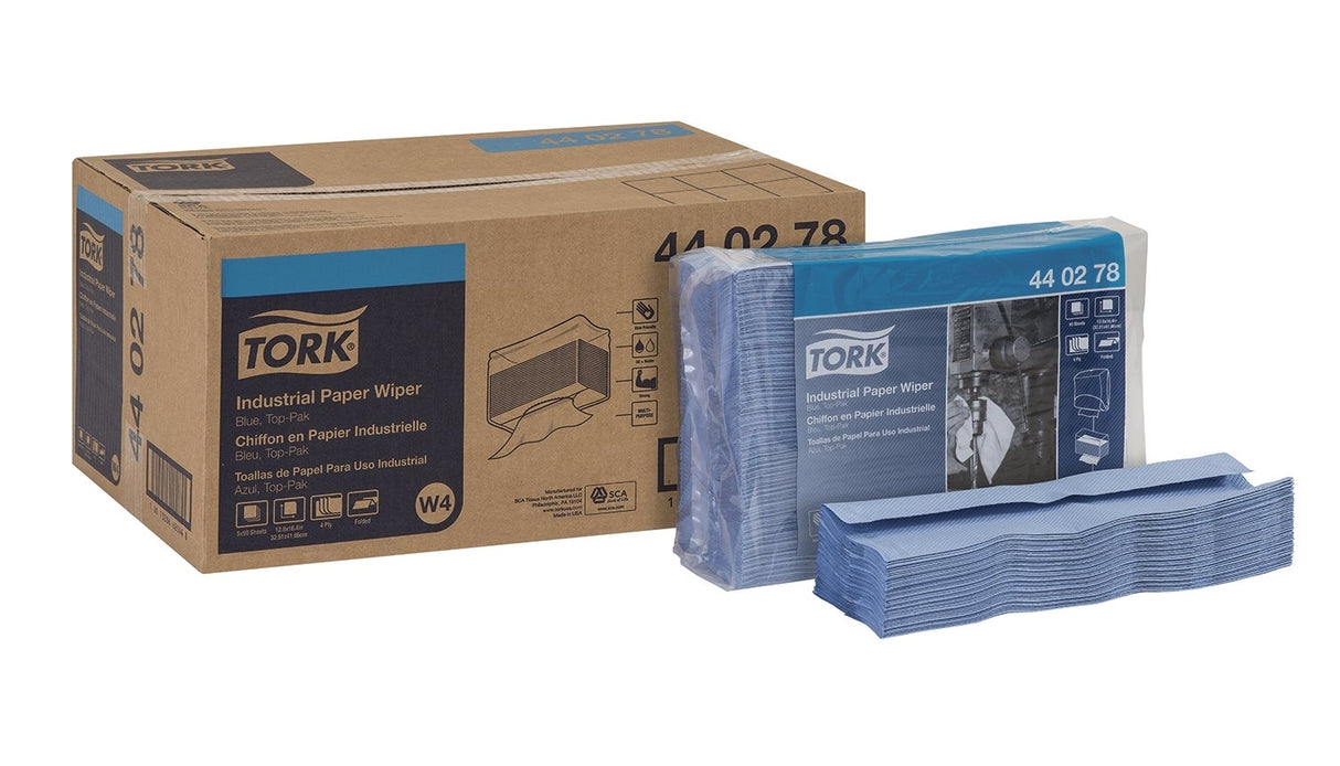 Wipers, Paper, 4-Ply, Industrial, Blue, Tok-Pak 5 - 90 COUNT