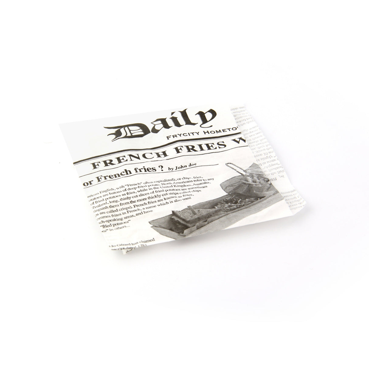 Bags, 5.1 x 5.1 Inch, Paper, White, Newspaper Design, Open on 2 Sides 8 - 1000 COUNT 181385