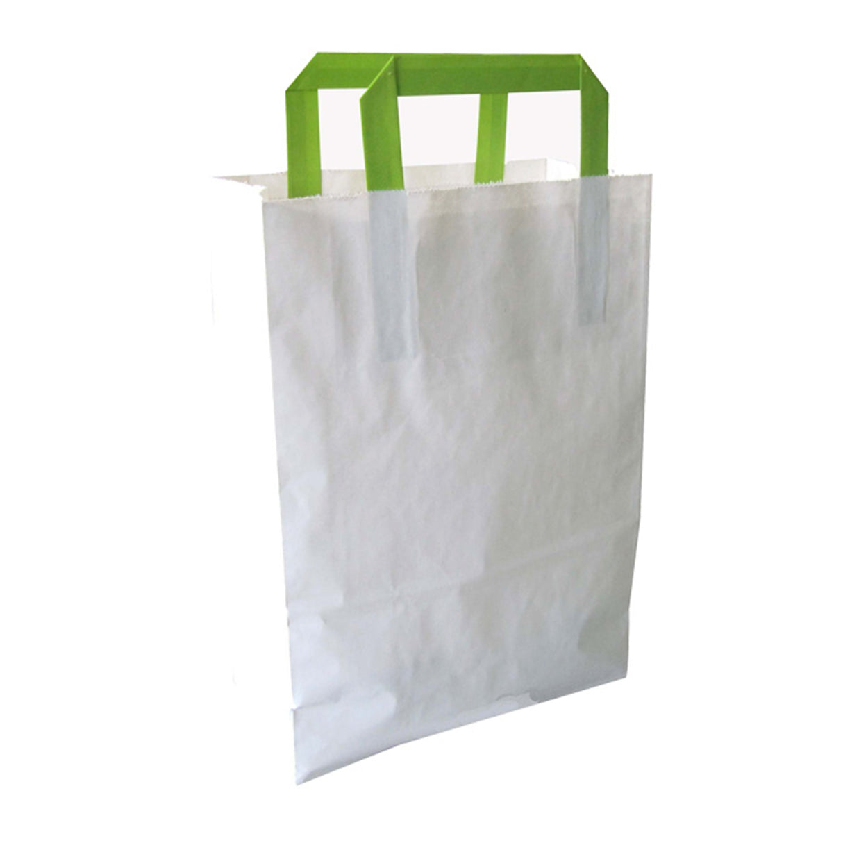 Bags, 11 x 4 x 7.9 Inch, Paper, White, with Green Handles 250 - 1 EACH 459301