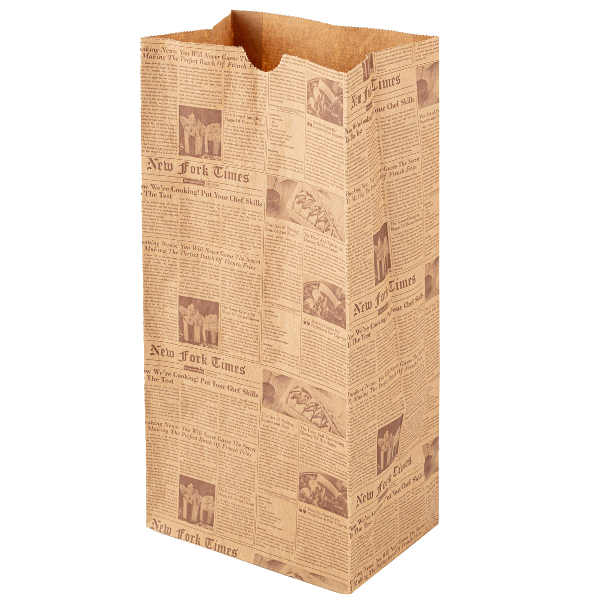 Bags, Bag Tek 8 Pound, Paper, Kraft Newsprint, 6 x 4 x 11.75 Inch 100 - 1 EACH 473984