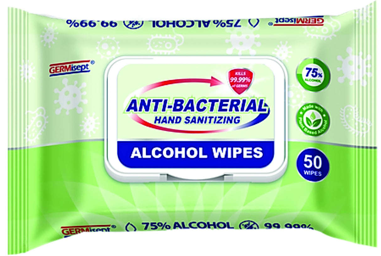 Wipes, Alcohol, Soft Pack 1 - 50 COUNT