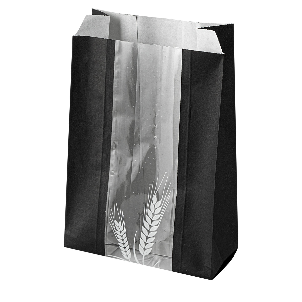 Bags, Bread, Bag Tek 6 x 2.75 x 10 Inch, Greaseproof Paper, Black, Wheat Pattern, Micro-Perforated, with Window 100 - 1 EACH 534295