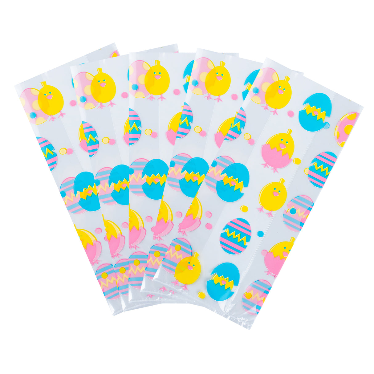 Bags, Candy, Bag Tek 5 x 3 x 11 Inch, Plastic, Easter Chick Print, Gusseted 40 - 100 COUNT 536058