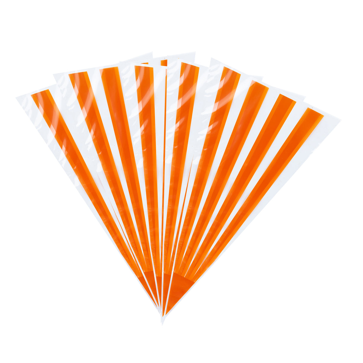 Bags, Bag Tek 6 x 11 Inch, Plastic, Orange Stripe, Cone-Shape 80 - 100 COUNT 535579