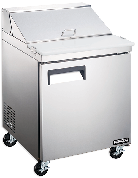 Unit, Sandwich Preparation, 27 Inch, Refrigerated, Stainless Steel Exterior, contains Recessed Handles/Adjustable, includes Casters 1 - 1 EACH 539095