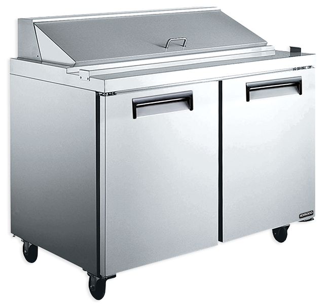 Unit, Sandwich Preparation, 48 Inch, Refrigerated, Stainless Steel Exterior, contains Recessed Handles/Adjustable, includes Casters 1 - 1 EACH 539097