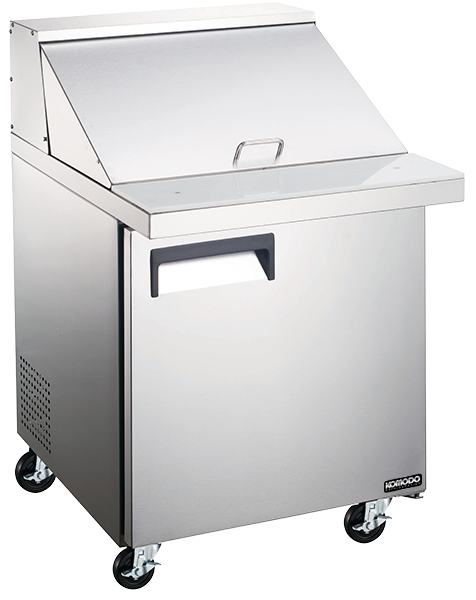 Unit, Sandwich Preparation, 27 Inch, Mega Top Refrigerated, Stainless Steel Exterior, contains Recessed Handles/Adjustable, includes Casters 1 - 1 EACH 539096