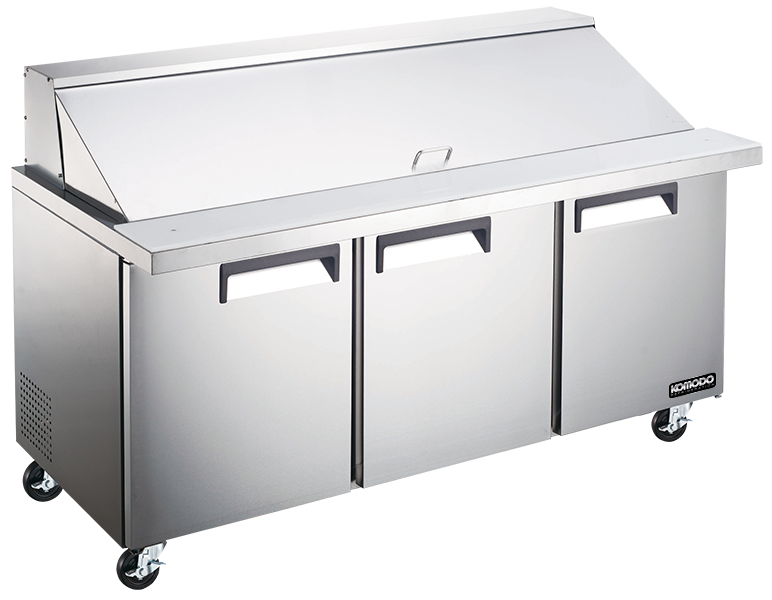 Unit, Sandwich Preparation, 72 Inch, Mega Top Refrigerated, Stainless Steel Exterior, contains Recessed Handles/Adjustable, includes Casters 1 - 1 EACH 539107