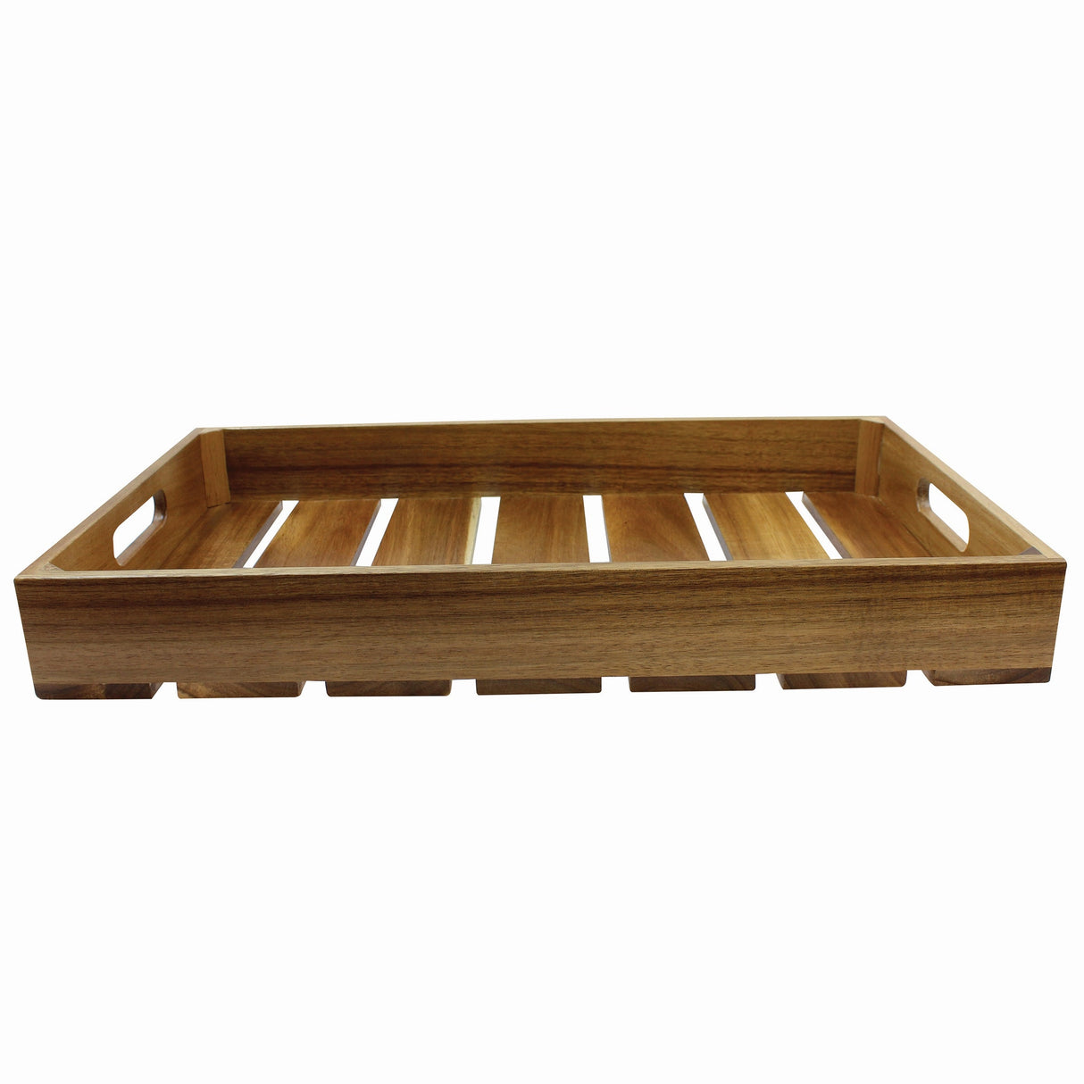 Trays, Serving, 20.88 x 12.75 x 2.75 Inch, Acacia Wood, Crate Design 1 - 1 EACH 279573