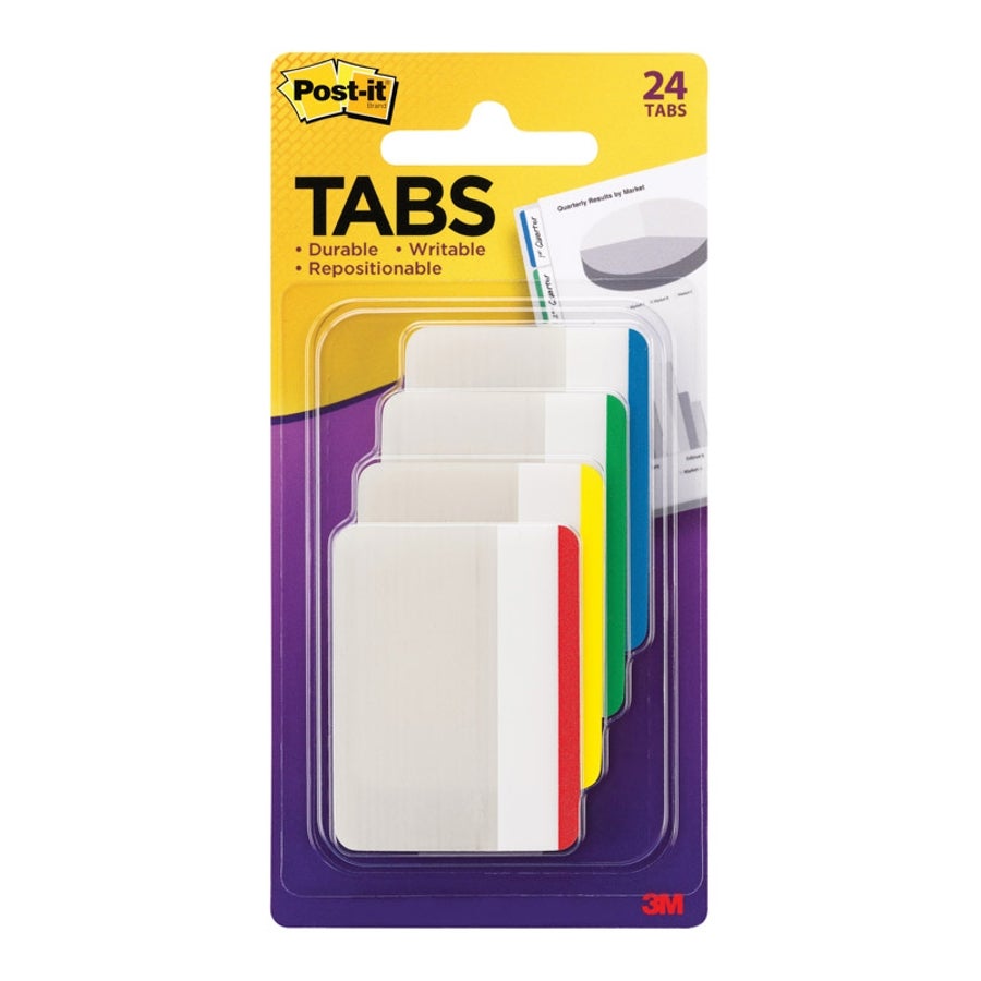 Tabs, 2 x 1.5 Inch, Assorted Colors,1 - 4 COUNT